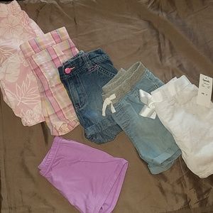5 pairs of toddler girl shorts